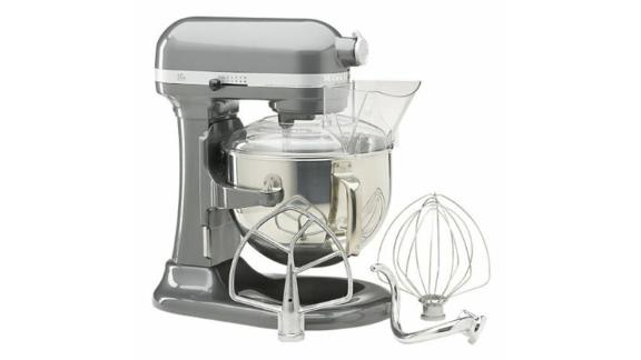 white kitchen aid artisan mixer