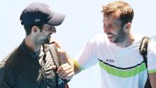 Djokovic with his former coach Radek Stepanek in 2018.