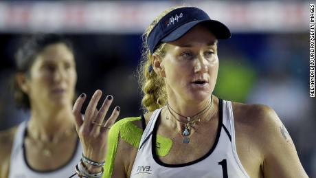Kerri Walsh Jennings called not wearing a mask while grocery shopping &quot;a little exercise in being brave.&quot;