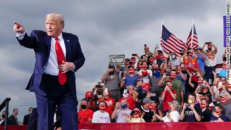 Trump at a rally in Winston-Salem, North Carolina on Tuesday. 