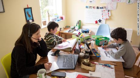 Moira, an employee of a regional council, works from home Marsden, near Huddersfield, during the pandemic.