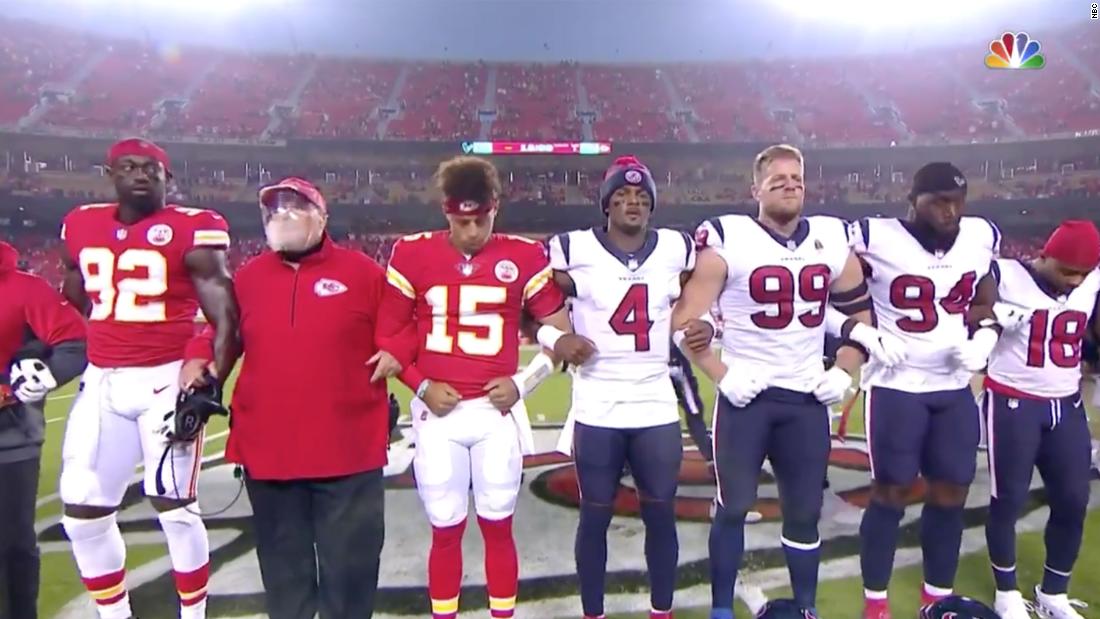 Kansas City Chiefs fans booed during a moment of unity against racism