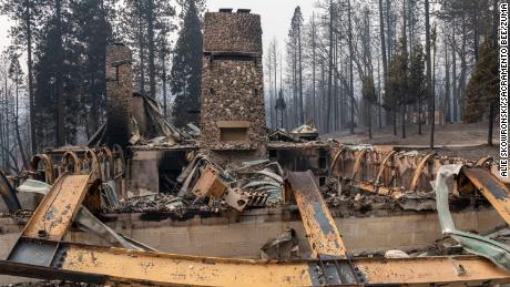 One of the structures at Camp Okizu that has burned to the ground.