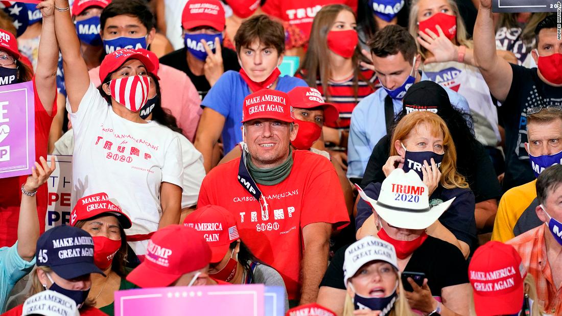 The President offered an example of his refusal to put medical science before politics with a large indoor rally