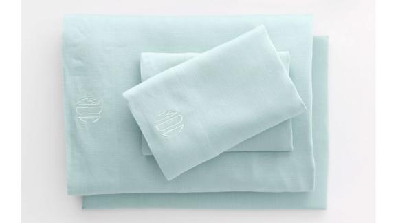 Lands' End Garment Washed Linen Solid Sheets