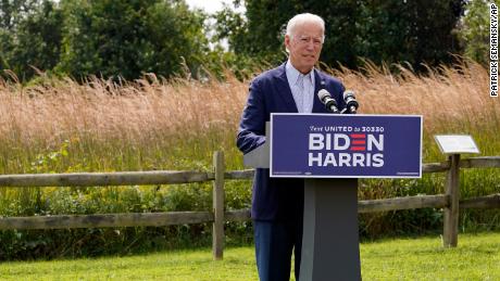 Democratic presidential candidate and former Vice President Joe Biden speaks about climate change and wildfires affecting western states, Monday, Sept. 14, 2020, in Wilmington, Del. 