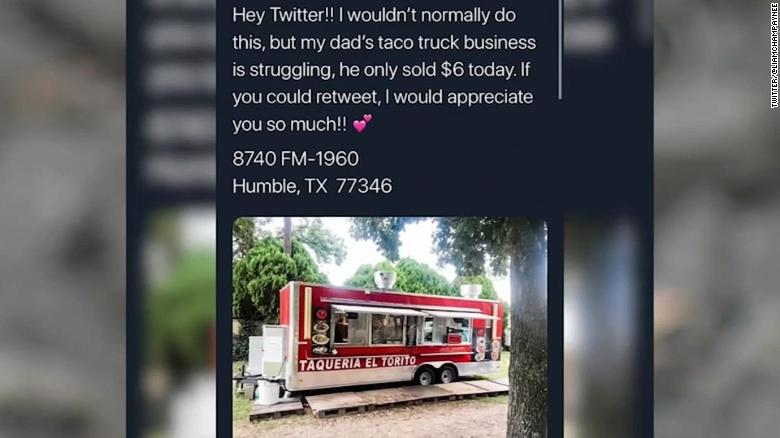 Her dad's food truck was struggling during pandemic, 1 tweet changed that