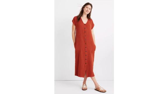 Petite Gauze Easy Midi Dress