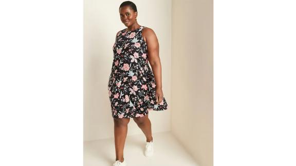 Sleeveless Plus Size Jersey Swing Dress