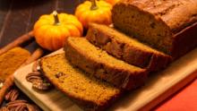 Make your own pumpkin bread with cinnamon and other spices.
