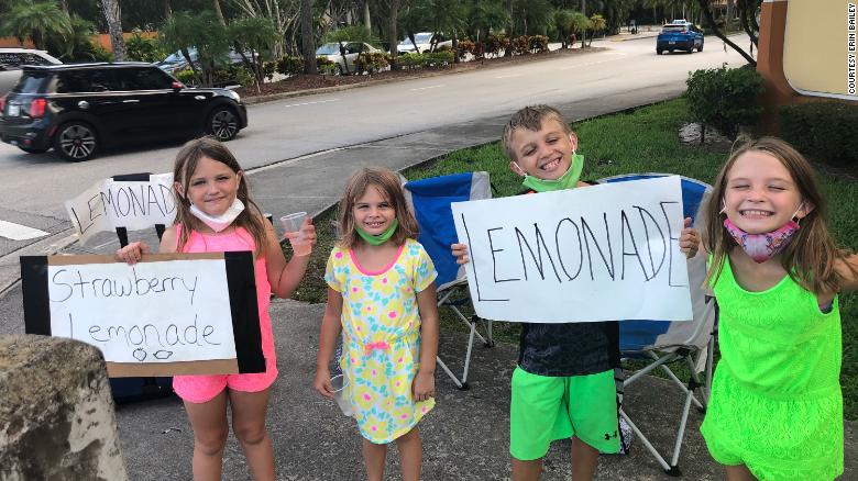 She lost her business due to coronavirus. Now she’s supporting her four children by running their lemonade stand
