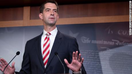 Sen. Tom Cotton (R-AR) attends a press conference announcing Senate Republicans&#39; opposition to D.C. statehood on Capitol Hill July 01, 2020 in Washington, DC. (Photo by Tasos Katopodis/Getty Images)