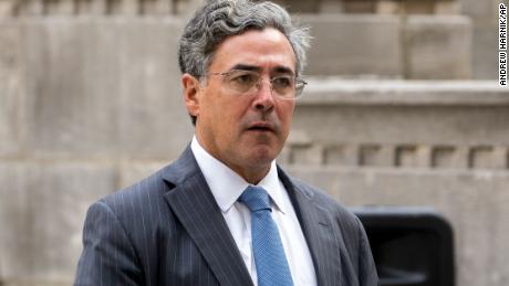 Solicitor General Noel Francisco arrives for a ceremony for the 18th anniversary of the Sept. 11 attacks at the Department of Justice, Sept. 11, 2019, in Washington. (AP Photo/Andrew Harnik)