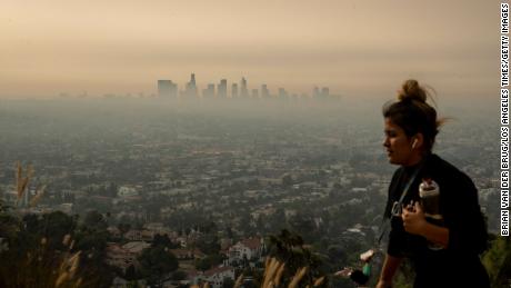 Smoke from multiple Southern California wildfires was drifting over the Los Angeles area on Thursday.