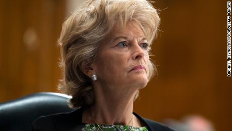 Sen. Lisa Murkowski (R-AK) looks on  during the US Senate Health, Education, Labor, and Pensions Committee hearing to examine COVID-19, &#39;focusing on lessons learned to prepare for the next pandemic&#39;, on Capitol Hill on June 23, 2020 in Washington DC. 