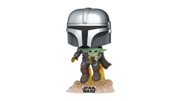 Pop! Star Wars: The Mandalorian 10-Inch Chrome Mandalorian With The Child Vinyl Figure