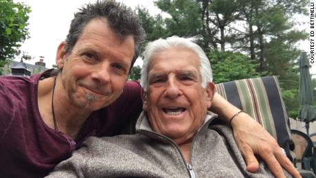 Ed Bettinelli (left) with his 89-year-old father, Ramon Bettinelli, last summer. Ramon died from Covid-19 in April of this year.