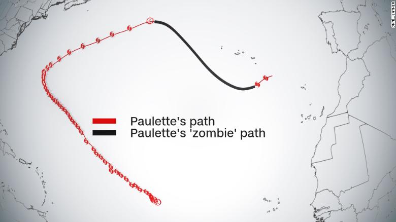 Tropical Storm Paulette is back as a zombie storm.