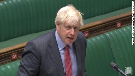 British Prime Minister Boris Johnson speaks in Parliament in London, on Tuesday, September 22.