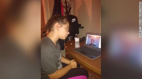 Student Oliviah Scott, 12, who has mild autism, gets easily distracted during online instruction, said her mother, Alicia Burgstahler.