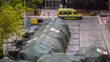 Military tents erected for hospital patients at the Gomez Ulla military hospital in Madrid, Spain, on Friday.