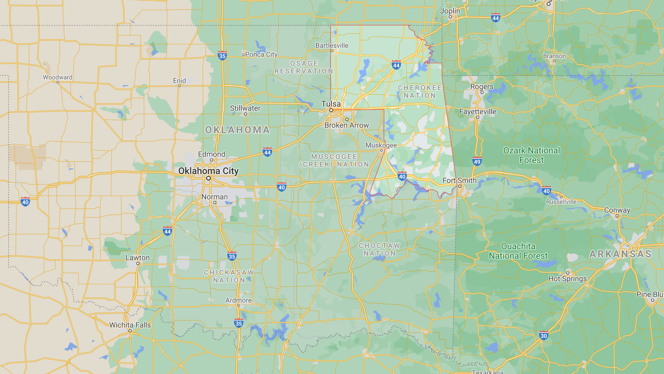 Map Of Reservations In Oklahoma The Cherokee Nation Reservation Is Now Visible On Google Maps | Cnn