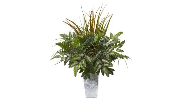Nearly Natural Mix Greens Artificial Plant in Planter 
