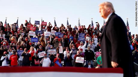 Supporters attend a campaign rally by U.S. President Donald Trump at Bemidji Regional Airport in Bemidji, Minnesota, U.S., September 18, 2020.