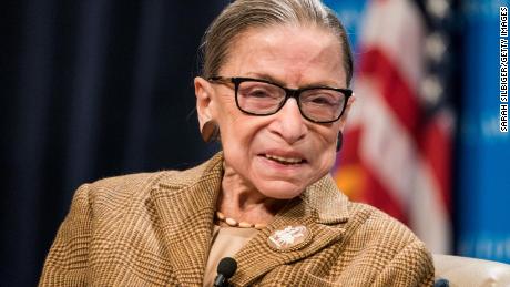 Ginsburg participates in a discussion at the Georgetown University Law Center on February 10, 2020 in Washington, DC.