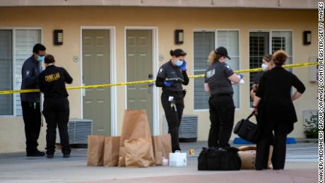 Investigators on scene Wednesday in San Clemente, California, after a sheriff&#39;s deputy fatally shot a Black homeless man.
