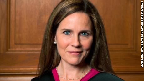 This image provided by Rachel Malehorn shows Judge Amy Coney Barrett in Milwaukee, on August 24, 2018. 