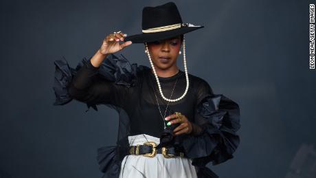 Lauryn Hill performs on the Pyramid Stage at the Glastonbury Festival in England in 2019. 