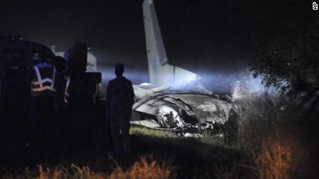 The Antonov An-26 military transport plane crashed near Chuguev in eastern Ukraine.