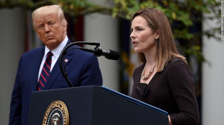 Trump says he did not discuss Roe v. Wade with Amy Coney Barrett