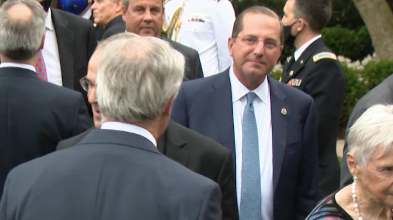 HHS secretary spotted without mask at Rose Garden event