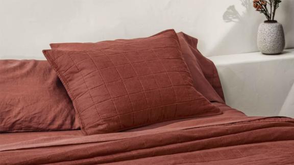 Casaluna Heavyweight Linen Blend Quilted Pillow Sham