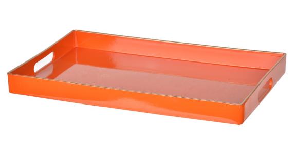 A and B Home Orange Decorative Tray