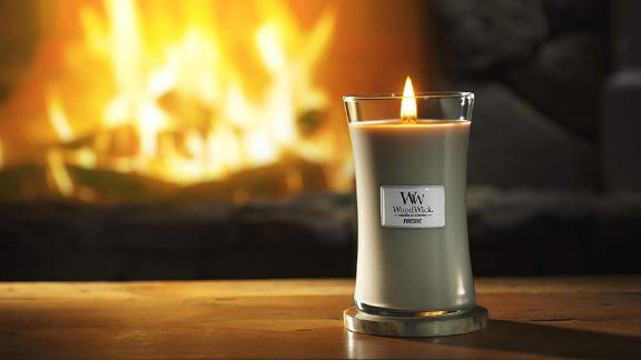 Woodwick Large Hourglass Scented Candle, Fireside 