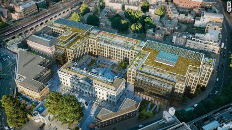 An illustration from real estate firm CBRE shows the layout of the new Chinese embassy at London&#39;s Royal Mint Court.