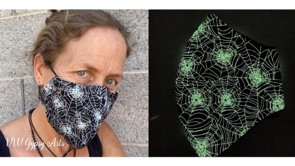 VWGypsyArts Glow-in-the-Dark Spiderweb Face Mask