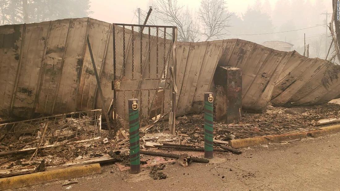 The remains of Canyon Cannabis, a Gates, Oregon, dispensary that was destroyed Sept. 8 by the Beachie Creek Fire.