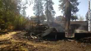 The Graham family was away when the September 7 fire destroyed their home.