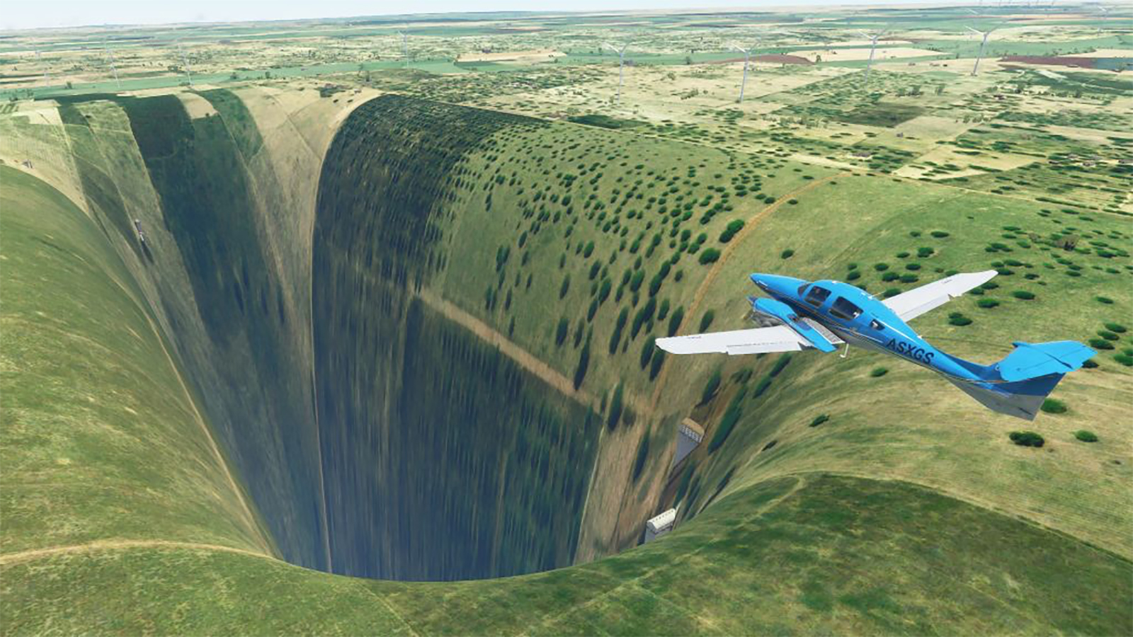 Big scary chasm opens up in Microsoft Flight Simulator reboot | CNN Travel