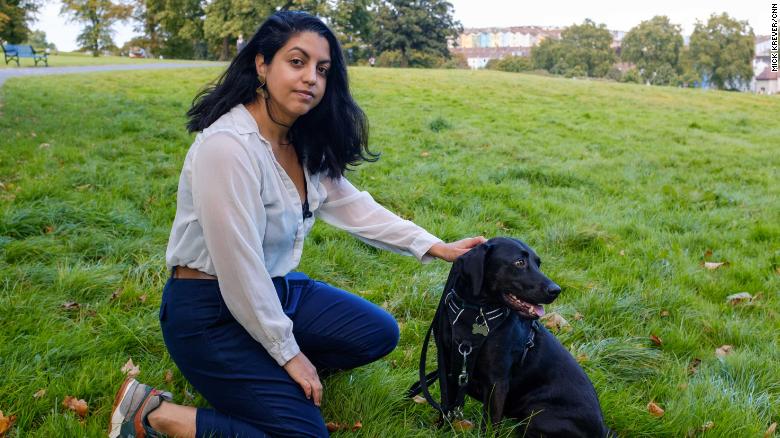 Estefania Hidalgo, 32, near her home in Bristol, UK.