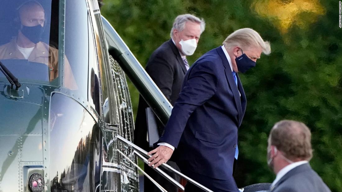 US President Donald Trump arrives at the Walter Reed National Military Medical Center in Bethesda, Maryland, on October 2. Trump announced on Twitter earlier that day that &lt;a href=&quot;http://www.cnn.com/2020/10/02/politics/president-donald-trump-walter-reed-coronavirus/index.html&quot; target=&quot;_blank&quot;&gt;he and first lady Melania Trump had tested positive for Covid-19.&lt;/a&gt; He spent the weekend at Walter Reed and received various treatments.