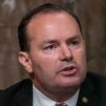 WASHINGTON, DC - SEPTEMBER 30:  U.S. Sen. Mike Lee (R-UT) asks a question of former FBI Director James Comey at a hearing of the Senate Judiciary Committee on September 30, 2020 in Washington, DC. Comey was testifying in the committee&#39;s probe into the origins of the investigation into Russian interference in the 2016 election.  (Photo by Ken Cedeno-Pool/Getty Images)