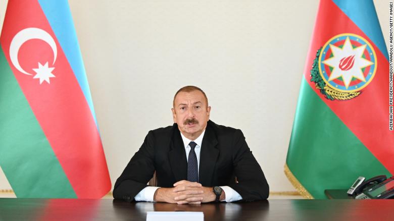 President of Azerbaijan tells Armenia to ‘leave our territory, and then, the war will stop’