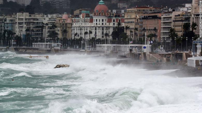 The storm ravaged several villages around the French city of Nice.