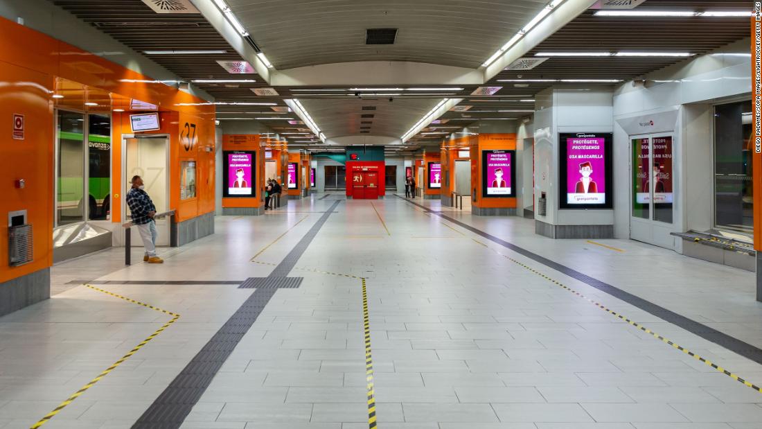 The Moncloa bus station in Madrid is deserted after &lt;a href=&quot;https://www.cnn.com/2020/10/01/europe/madrid-lockdown-coronavirus-europe-intl/index.html&quot; target=&quot;_blank&quot;&gt;new lockdown measures&lt;/a&gt; were imposed in the city. New measures are being introduced in many countries across Europe as a second wave grips the continent.