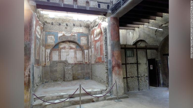 Part of the college of the Augustales, the building in Herculaneum where the young man&#39;s remains were found in the 1960s.